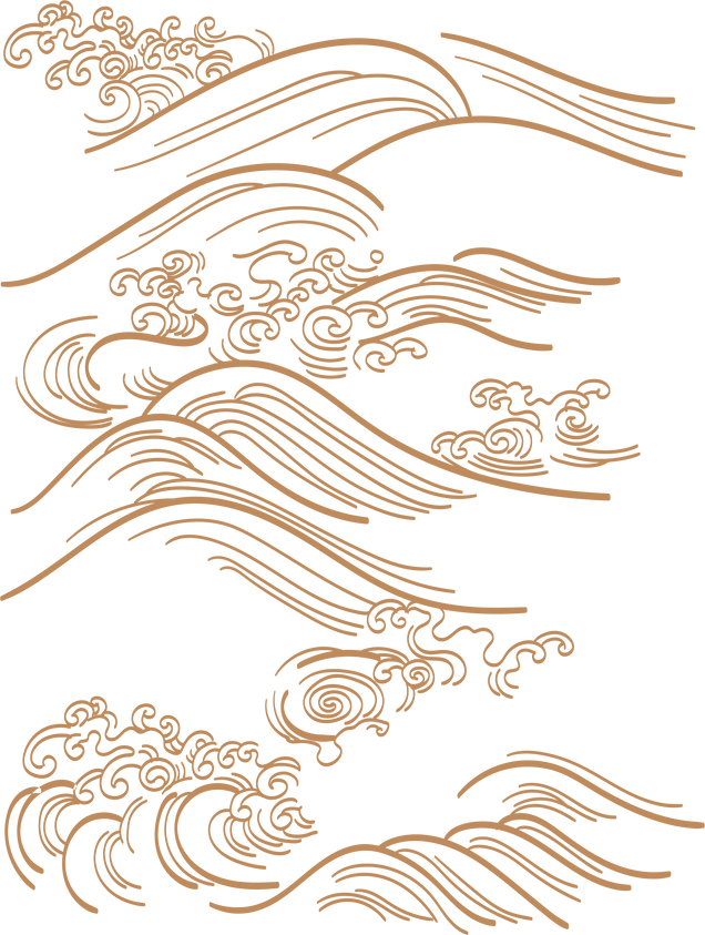 Gold Oriental Wave Element